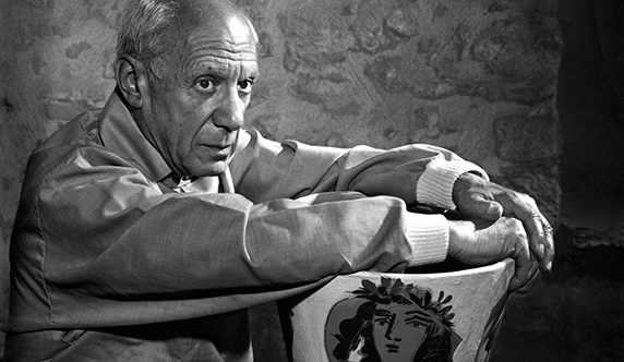 Pablo Picasso at home, 1954, by Yousuf Karsh